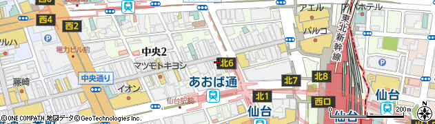 味の牛たん 喜助 駅前中央本店周辺の地図