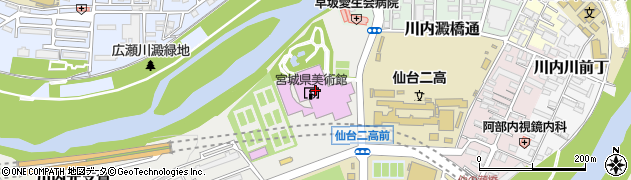 宮城県庁　宮城県地方公所教育庁美術館周辺の地図