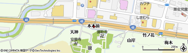 宮城県仙台市青葉区下愛子本木前周辺の地図