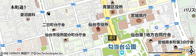 ゆうちょ銀行仙台市役所内出張所 ＡＴＭ周辺の地図
