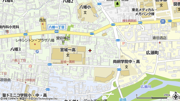 〒980-0871 宮城県仙台市青葉区八幡の地図