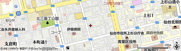 セブンイレブン仙台二日町中央店周辺の地図