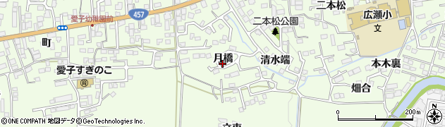 宮城県仙台市青葉区下愛子月橋周辺の地図