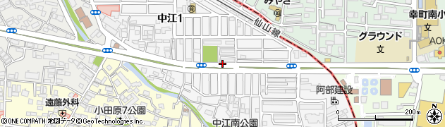 宮城県仙台市青葉区中江周辺の地図