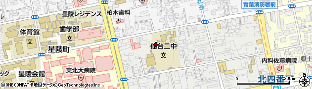 仙台市立第二中学校周辺の地図