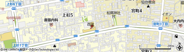 西友上杉店周辺の地図