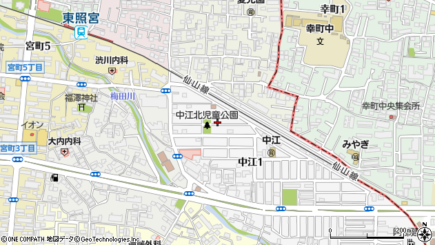 〒980-0001 宮城県仙台市青葉区中江の地図
