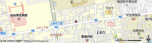 仙台上杉六郵便局 ＡＴＭ周辺の地図