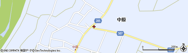 新潟県村上市中原周辺の地図