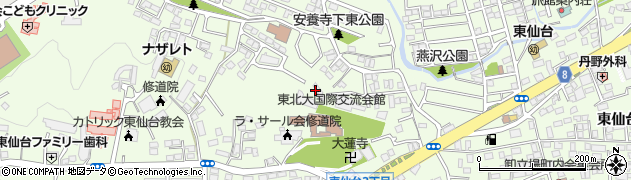 東北大学　国際交流会館・東仙台会館周辺の地図