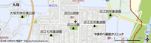山辺町役場　近江公民館周辺の地図