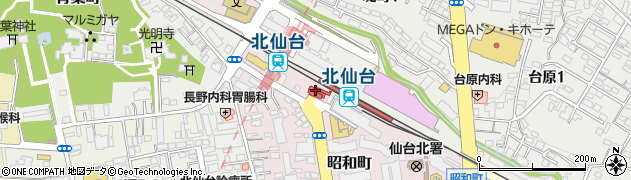 北仙台駅周辺の地図