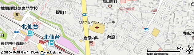 カーブス仙台台原周辺の地図