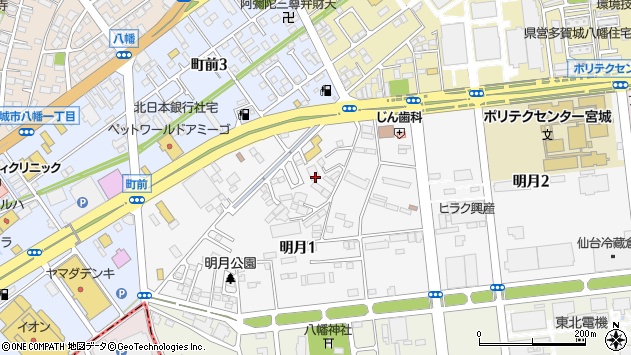 〒985-0843 宮城県多賀城市明月の地図