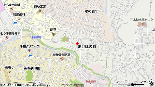 〒981-0963 宮城県仙台市青葉区あけぼの町の地図