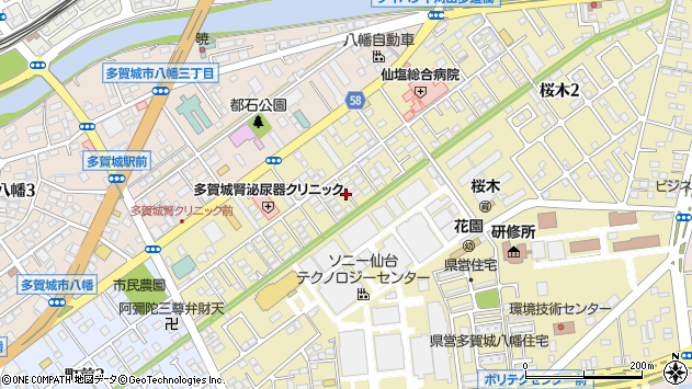 〒985-0842 宮城県多賀城市桜木の地図