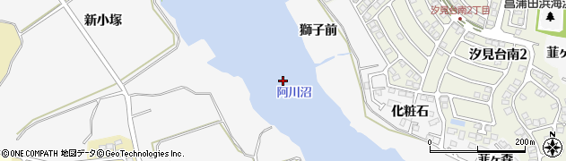 阿川沼周辺の地図