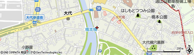 宮城県多賀城市大代周辺の地図