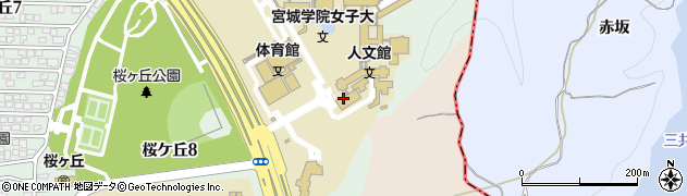 宮城学院　中学校・高等学校高校教員室周辺の地図
