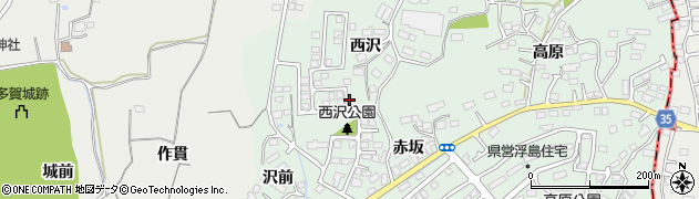 宮城県多賀城市浮島（西沢）周辺の地図