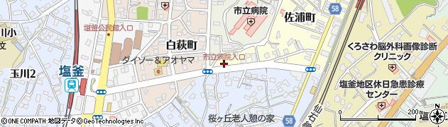 市立病院入口周辺の地図