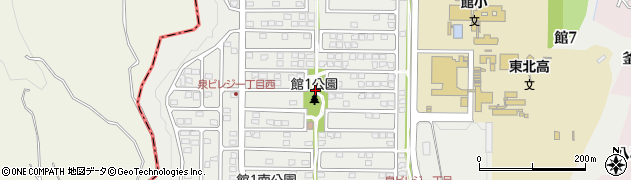 宮城県仙台市泉区館1丁目周辺の地図