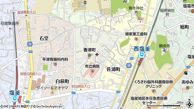 〒985-0054 宮城県塩竈市香津町の地図