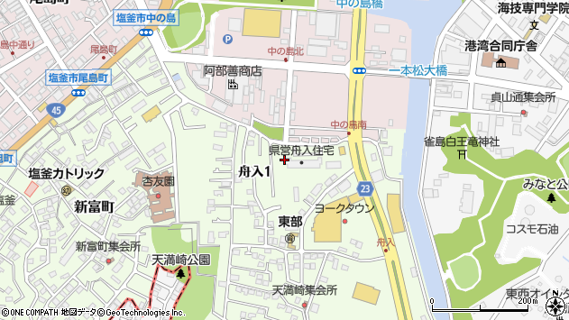 〒985-0014 宮城県塩竈市舟入の地図