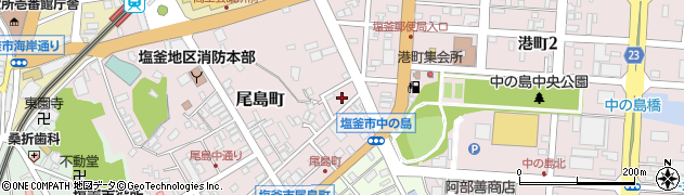 宮城県塩竈市尾島町25周辺の地図