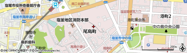 宮城県塩竈市尾島町周辺の地図
