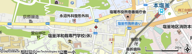 宮城県塩竈市本町周辺の地図