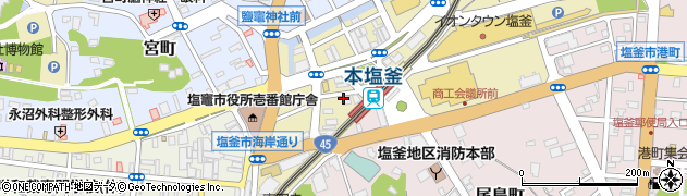 魚民 本塩釜駅前店周辺の地図
