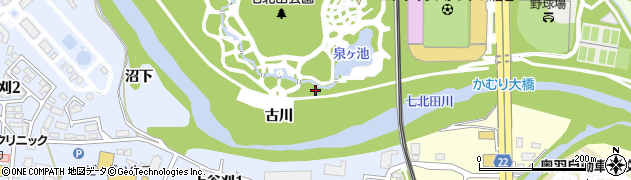 宮城県仙台市泉区七北田古川周辺の地図