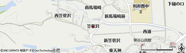 宮城県利府町（宮城郡）菅谷（笠菅沢）周辺の地図