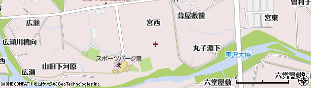 宮城県仙台市泉区実沢（河原下）周辺の地図