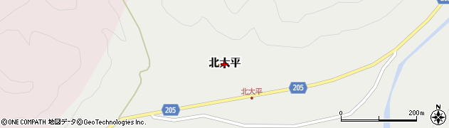 新潟県村上市北大平周辺の地図