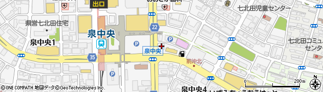杜の都信用金庫泉中央支店周辺の地図