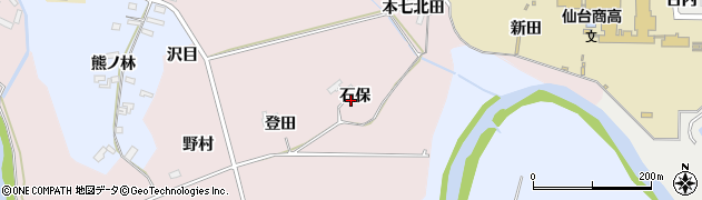 宮城県仙台市泉区野村（石保）周辺の地図