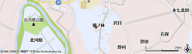 宮城県仙台市泉区上谷刈熊ノ林周辺の地図