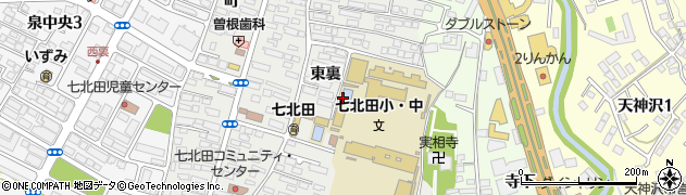 宮城県仙台市泉区七北田東裏周辺の地図