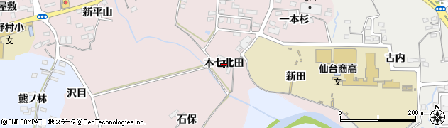 宮城県仙台市泉区野村（本七北田）周辺の地図