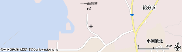 宮城県石巻市給分浜後山周辺の地図