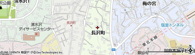 宮城県塩竈市長沢町周辺の地図
