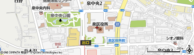 仙台市泉区役所周辺の地図