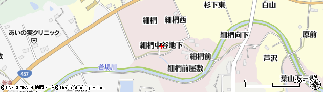 宮城県仙台市泉区実沢（細椚中谷地下）周辺の地図