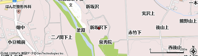 宮城県仙台市泉区実沢新坂沢下周辺の地図