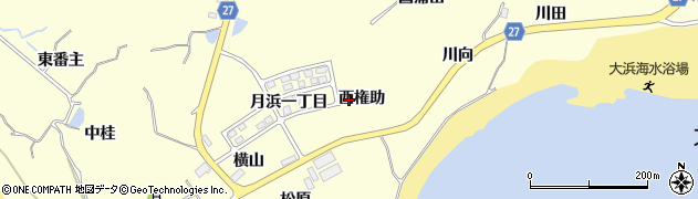 宮城県東松島市宮戸（西権助）周辺の地図
