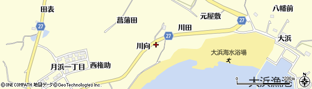 宮城県東松島市宮戸川向周辺の地図