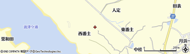 宮城県東松島市宮戸西番主周辺の地図
