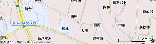 宮城県仙台市泉区野村（大涛）周辺の地図